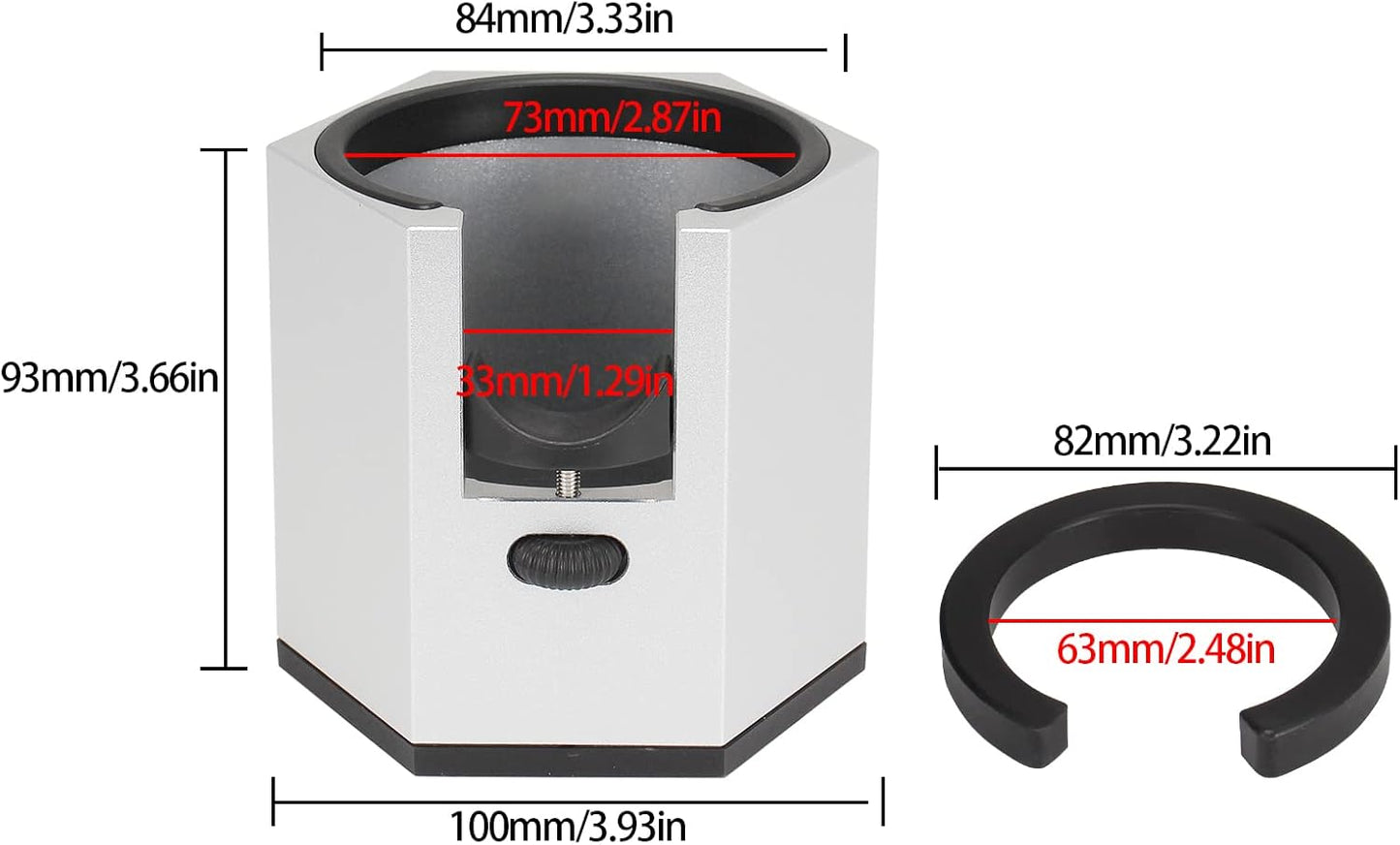Espresso Tamping Station, Coffee Portafilter Holder, Aluminum Alloy Stand for Most 51mm, 53mm, 54mm, 58mm Coffee Portafilter (Hexagon,Silver)