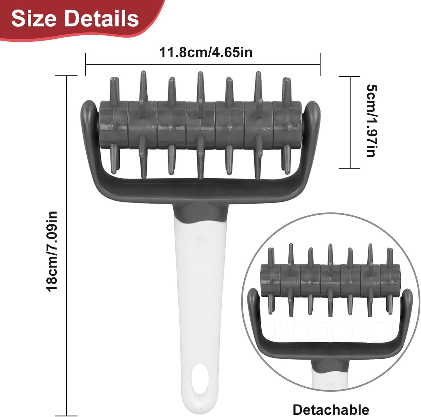 Pizza Dough Docker Roller Plastic Pizza Pin Puncher Dough Hole Maker Docking Tool Pizza Making Accessories for Cookie Pie Pastry Bread(Grey)