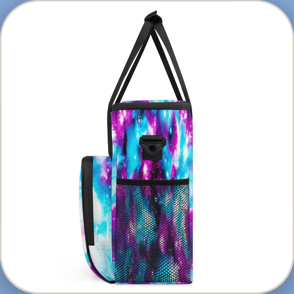 Funny Galaxy Coffee Maker Carring Bag Glitter Space Travel Storage Tote Bag Compatible with Keurig K-Mini or K-Mini Plus Portable Single Serve Coffee Brewer Case with Pockets for K-cup Pods