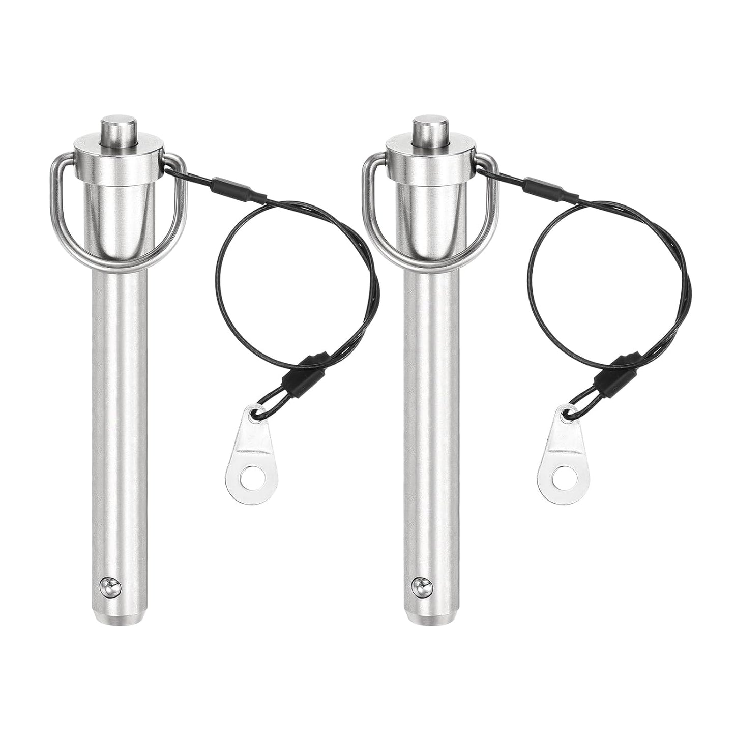 uxcell 2 Pcs Quick Release Pin, 1/2" x 3" (Dia. x L) Push-Button Ball Locking Pin, 304 Stainless Steel, Silver