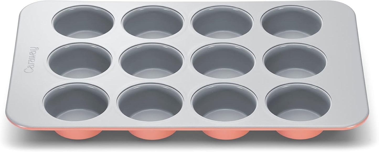 Caraway Non-Stick Ceramic 12-Cup Muffin Pan - Naturally Slick Ceramic Coating - Non-Toxic, PTFE & PFOA Free - Perfect for Cupcakes, Muffins, and More - Perracotta