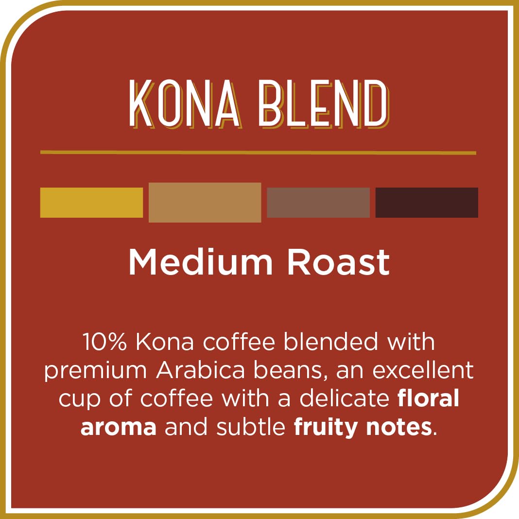 Don Francisco's Kona Blend Coffee - 100 K-Cup Compatible Single-Serve Pods - 10% Hawaiian - Recyclable through TerraCycle - Compatible with Keurig Brewers