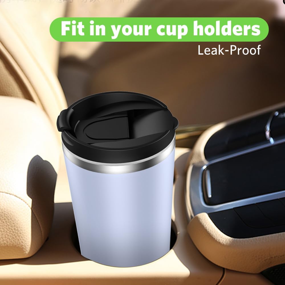 Insulated Coffee Mug with Ceramic Coating, 18oz Travel Mug with Leak-proof Lid, Vacuum Double-wall Tumbler, Stainless Steel Thermal Cup for Tea, Hot Cocoa, Cold Beverage, Ice Drinks