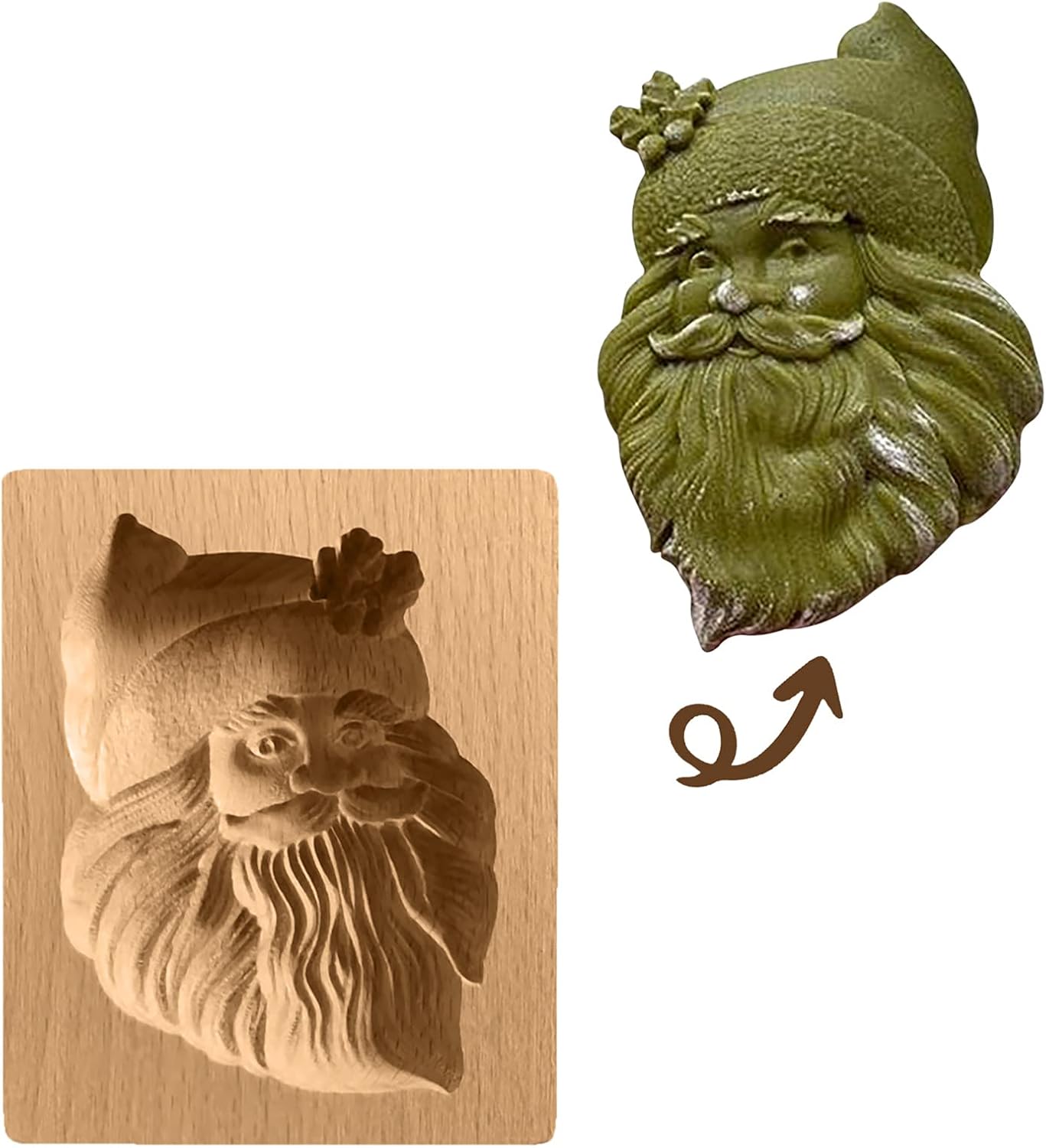 Wooden Cookie Biscuit Mold, 3D Baking Mold, Embossing Craft Decorating Baking Tool, Suitable for Halloween Thanksgiving Christmas Kitchen DIY (Xmas-A-3PCS)