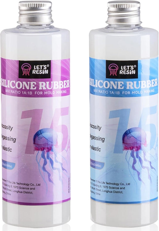 LET'S RESIN Silicone Mold Making Kit-Translucent Silicone Rubber Non-Toxic Liquid Mold Making Silicone-20.46oz Super Elastic Molding Silicone-Ideal for 3D Molds,Resin Molds,Silicone Molds-4H Fast Cure