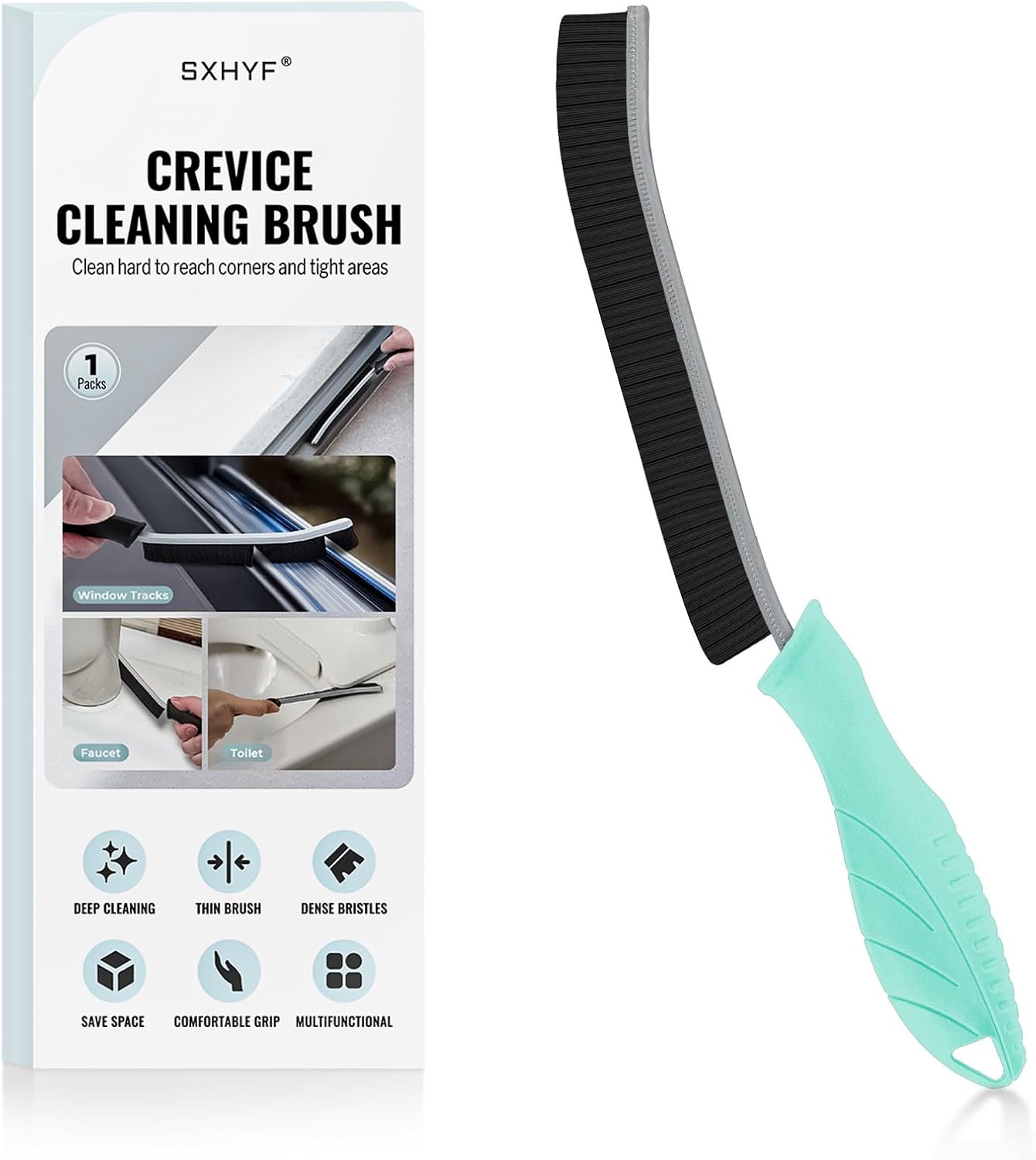 SXhyf Crevice Cleaning Brush - Grout Scrub Brush, House Cleaning Supplies, Gap Cleaning Tools, Home Essentials, Gifts for Women Men, Hard Bristle Crevice Cleaner Brush for Household Use, Bathroom