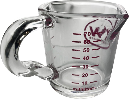 Rattleware 3 oz Espresso Shot Glass Pitcher – Double Spouted Genuine Barista Measuring Cup with Graduations in ml & oz – High-Volume, Commercial-Grade for Swift Espresso Pouring & Precision (2 Pieces)