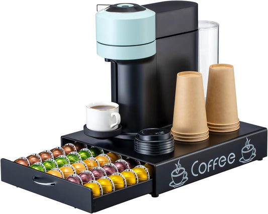 Rice rat Nespresso Pod Holder Pod Drawer Cabinet Pod Storage Rack For Counter,13'' Wide by 16.5'' Deep by 3.5'' High (50 Pods)