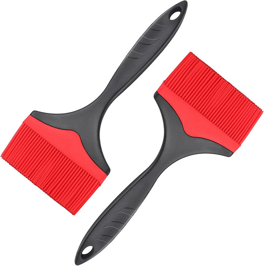 Large Silicone Basting Pastry Brush - Silicone Basting Brush for Grilling,Heat Resistant Brushes Spread Oil Butter Sauce for Cooking Baking BBQ,3.95inch Extra Wide Grill Basting Brush（Red 2）