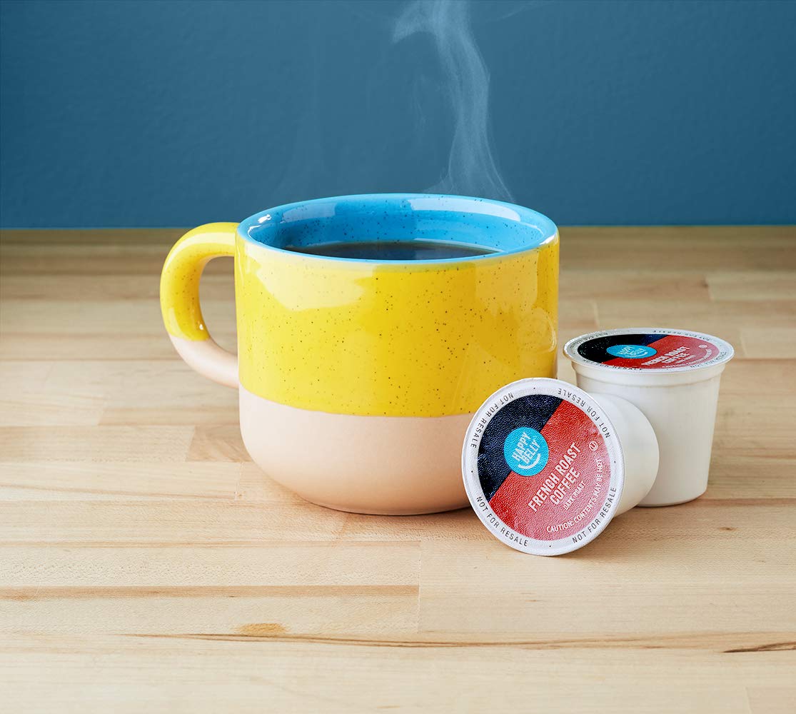 Amazon Brand - Happy Belly Dark Roast Coffee Pods, French Roast, Compatible with Keurig 2.0 K-Cup Brewers, 24 Count