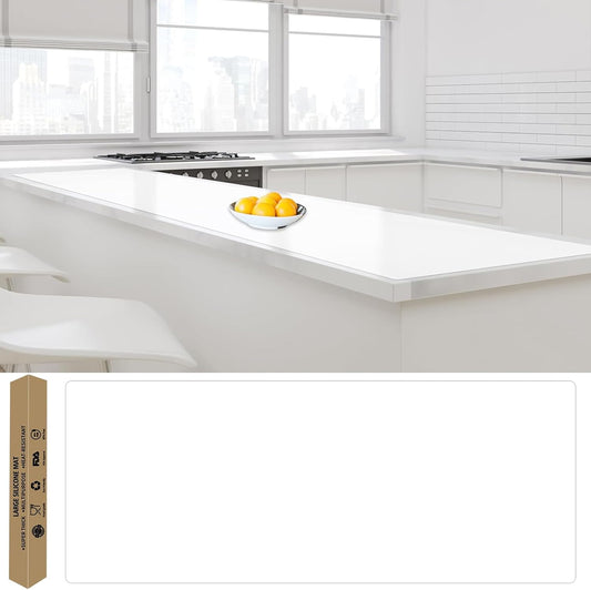 Largest Silicone Mats for Kitchen Counter, 120" x 24" Extra Large Heat Resistant Counter Mat, Kitchen Island Waterproof Thicken Non-Slip Countertop Protector Mat, Multipurpose Mat, Semitransparent
