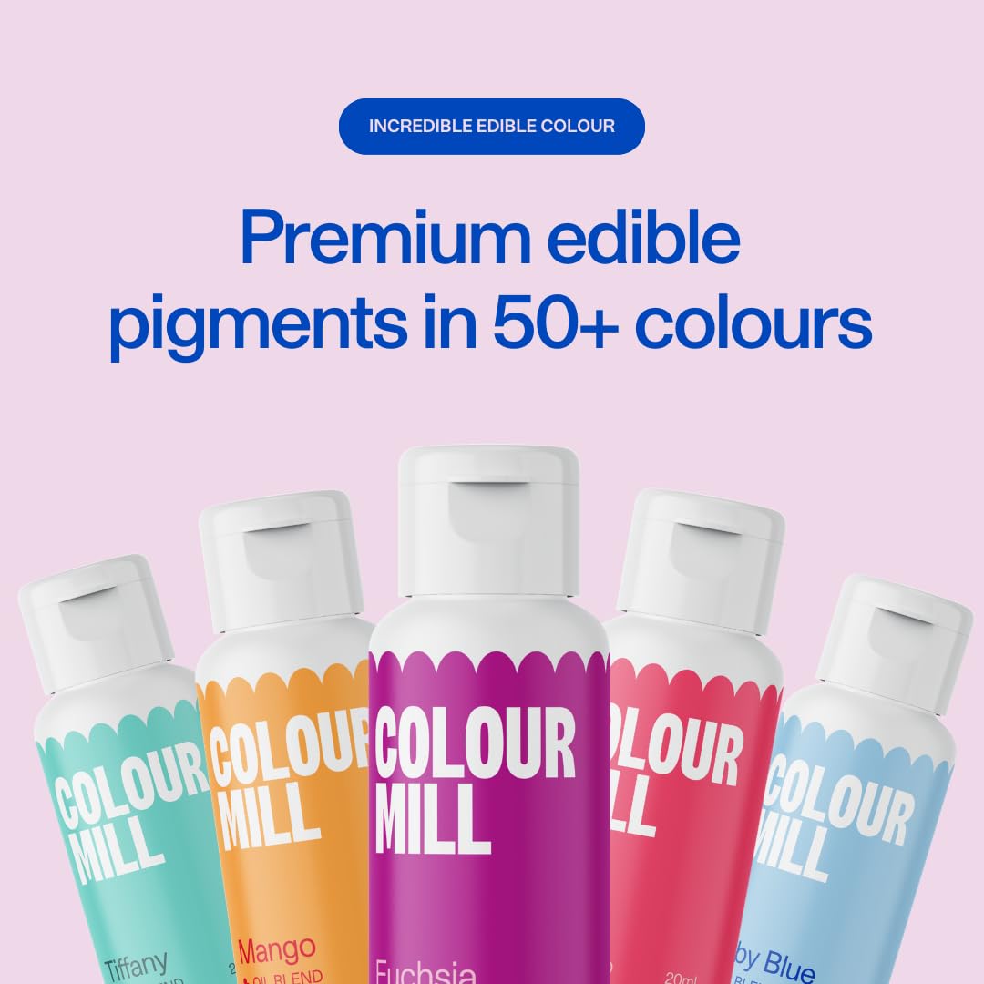 Colour Mill Fairytale-Pack Oil-Based Food Coloring, 20 Milliliters Each of 6 Colors: Candy, Hot Pink, Fuchsia, Peach, Tiffany and Violet 4.08 Fl Oz 120 milliliters