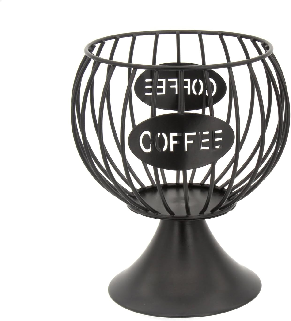 K Cup Holder and Pod Storage Organizer for Counter - Metal Basket for Keuring Pods, Coffee Bar Decor, Capsule and Creamer Organizer - Black