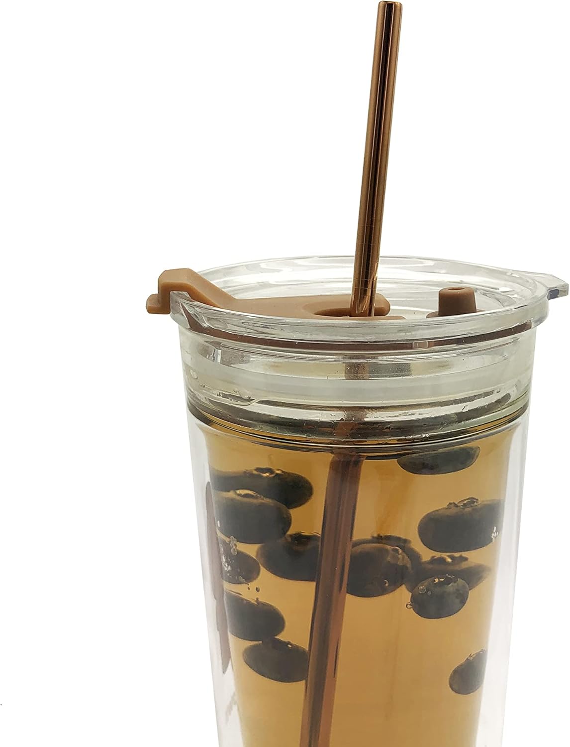 10 Pcs Stainless Steel Straws, Reusable Drinking Straws, Straight Metal Straw Sets with 2 Pcs Cleaning Brushes (10.5 Inch, Rose Gold)