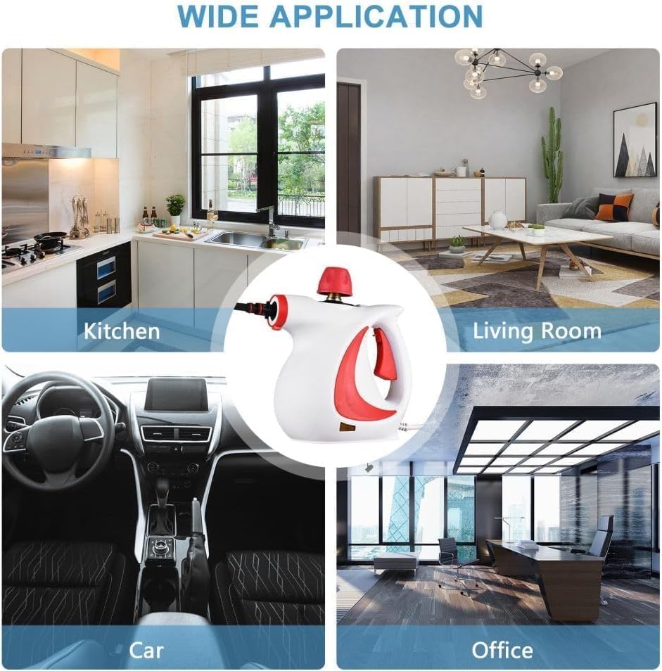 Laytic Steammaster Pro, Laytic Handheld Steam Cleaner, 10 In 1 Handheld Pressure Multi Purpose Cleaner Home Use (Red)