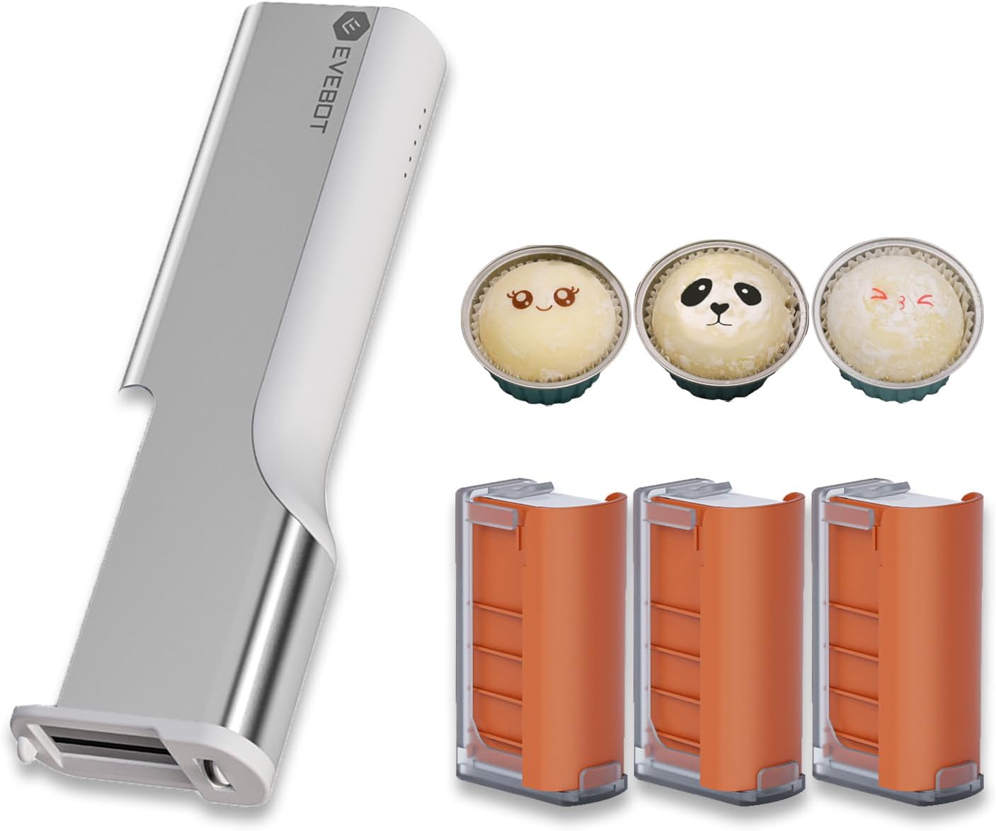 Handheld Food PrintPen Portable Mini Coffee PrintPen Latte Art Macaron Cookie DIY Design Print Pen, Christmas Gifts Bluetooth 4.2 - Brown, Red and Black 3PCS Colors