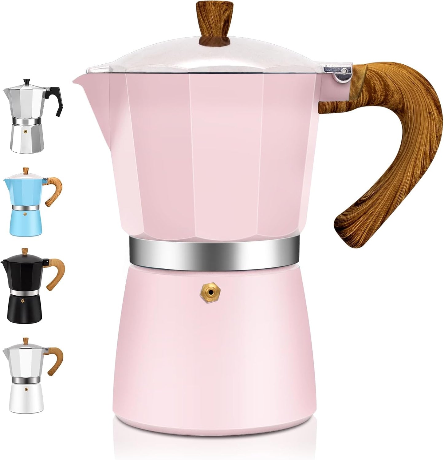 3 Cup Aluminum Espresso Stovetop Moka Pot Express Coffee Maker Percolator Italian Classic Mocha Coffee Machine for Italian and Cuban Cafe Brewing for Home & Camping 150ml 5oz