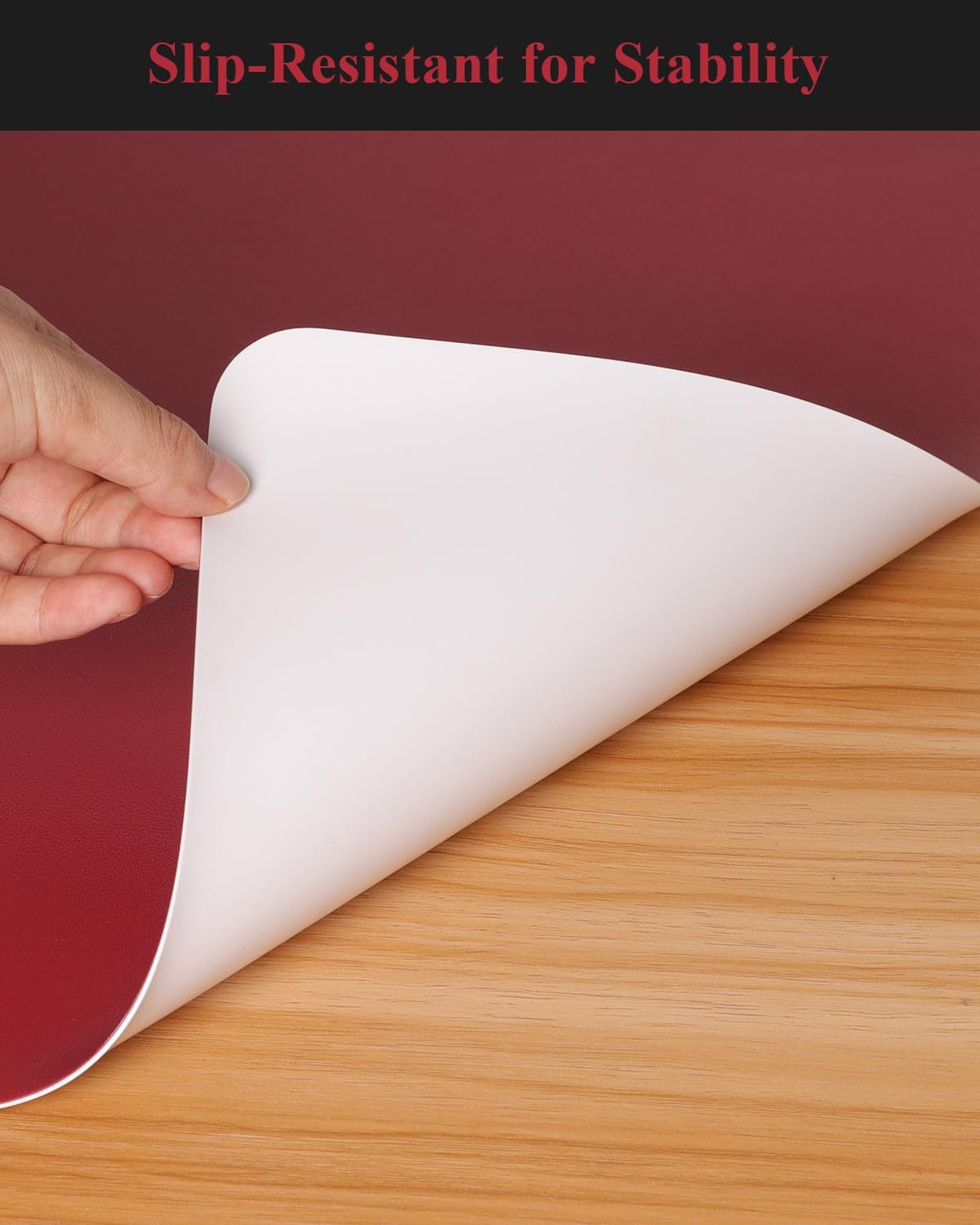 Wine Red Plastic Table Cover Protector, 36" x 54" Waterproof Easy Flat PVC Desk Pad Mat, 1.5mm Thick Rectangle Vinyl Table Top Protector for Dining Room Table, Office, Dresser
