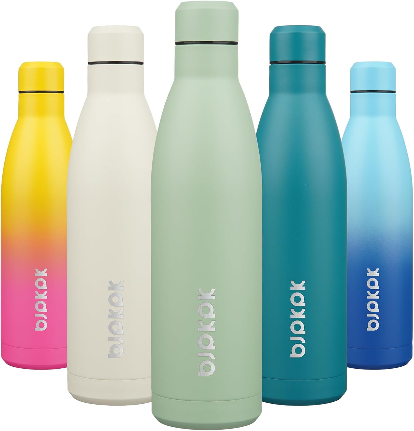 BJPKPK 25oz Insulated Water Bottle Double Wall Vacuum Insulated Stainless Steel Water Bottles for Spots Keep Cold and Hot,Macaron Green