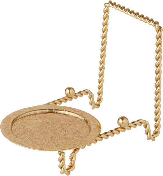 Bard's Ornate Twisted Shiny Gold-toned Cup and Saucer Stand, 3" H x 2.75" W x 4" D, Pack of 12