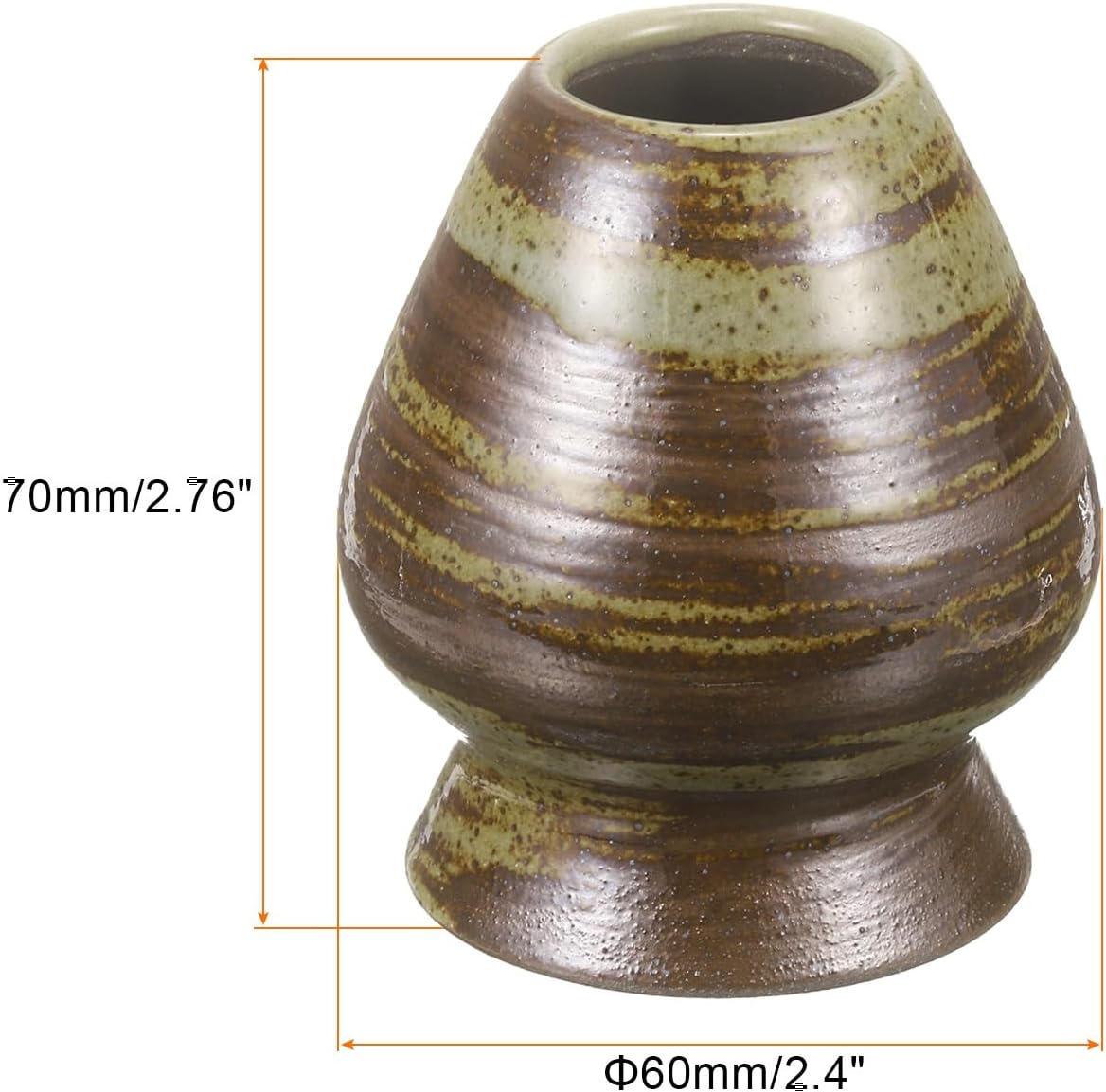 HARFINGTON Ceramic Chasen Stand 70mm Matcha Whisk Holder Teas Set Whisks Stand Traditional Matcha Tea Chasen Holder Tea Set Accessories for Tea Tasting, Brown