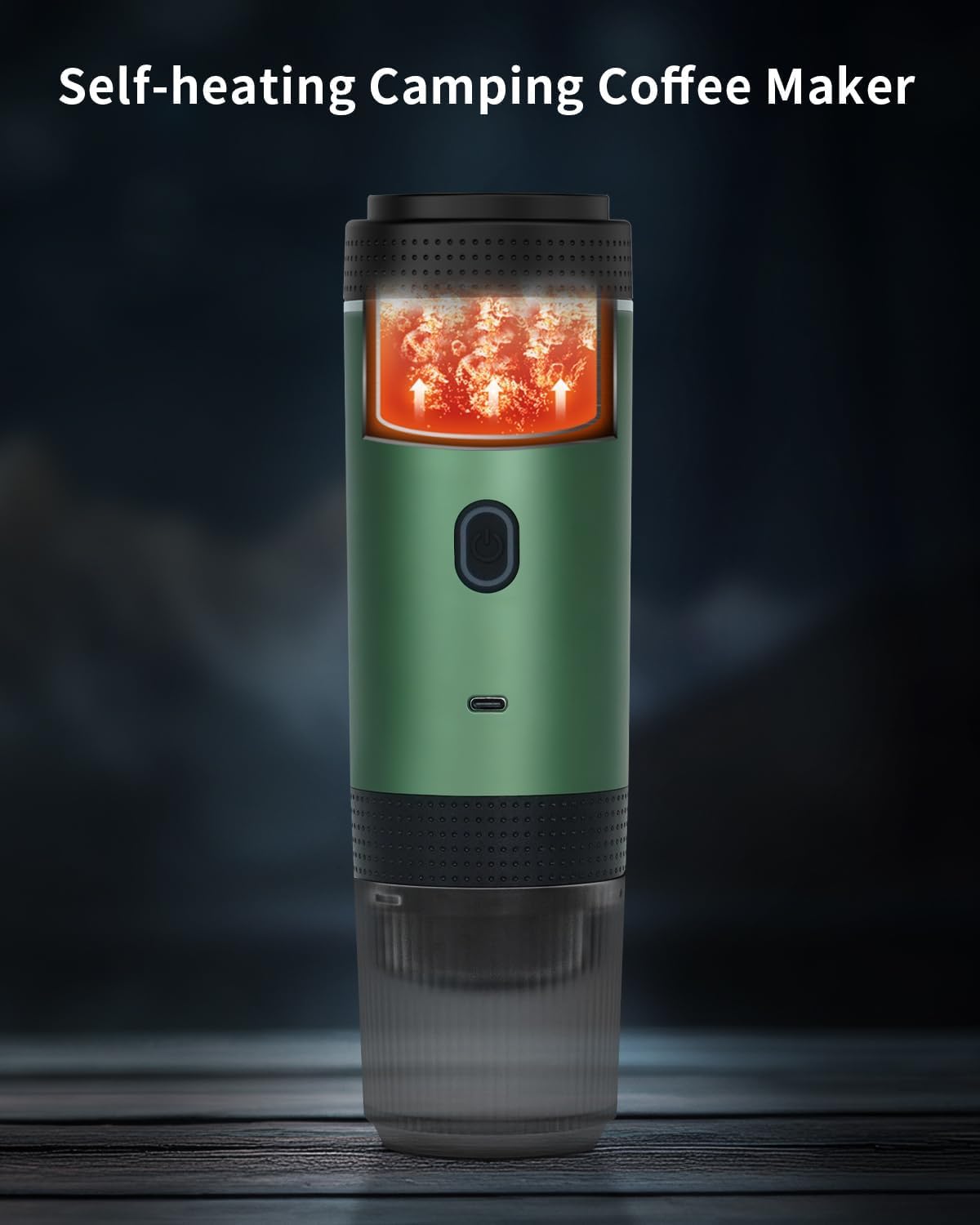 Portable Electric Espresso Machine, Car Coffee Maker for Travel Camping, Battery Powered Coffee Brewer Compatible with Ground Coffee & NS Capsules, Green