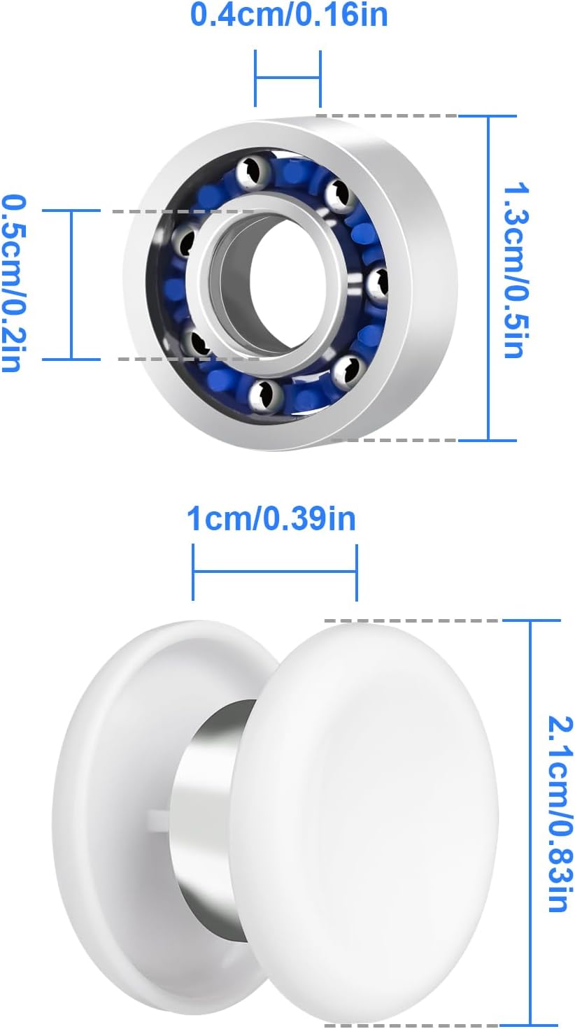 NiArt Fidget Spinner Toy DIY Bearing with Caps Set of 24, MR137 0.5" Single-Sealed Chrome Steel Bearing Balls Replacement High Speed 13mmx7mmx4mm Epoxy Resin Casting Craft Skateboard Stress Reliever