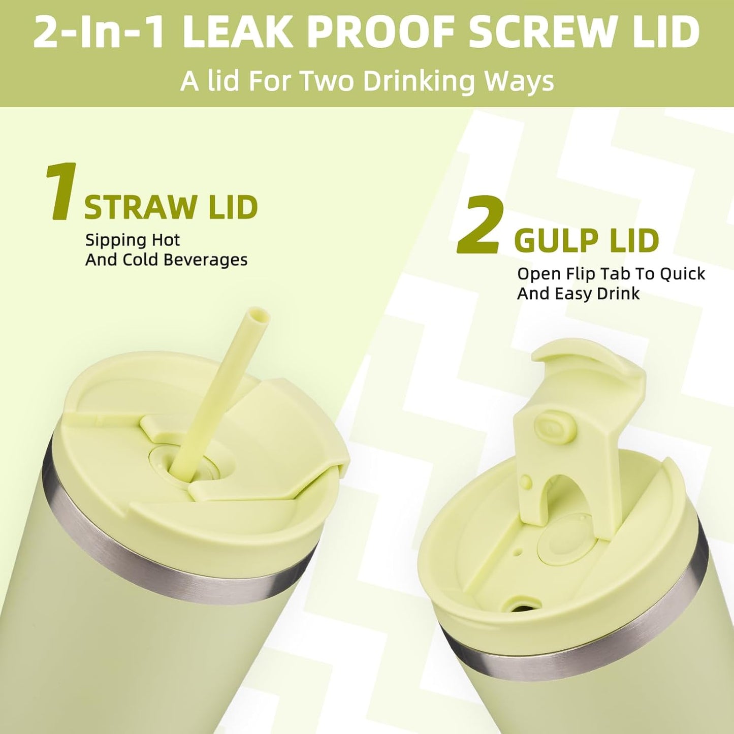 BJPKPK 22oz Insulated Tumbler With lid And Straw Stainless Steel Tumblers Travel Coffee Mug Reusable Thermal Cup,Macaron Green