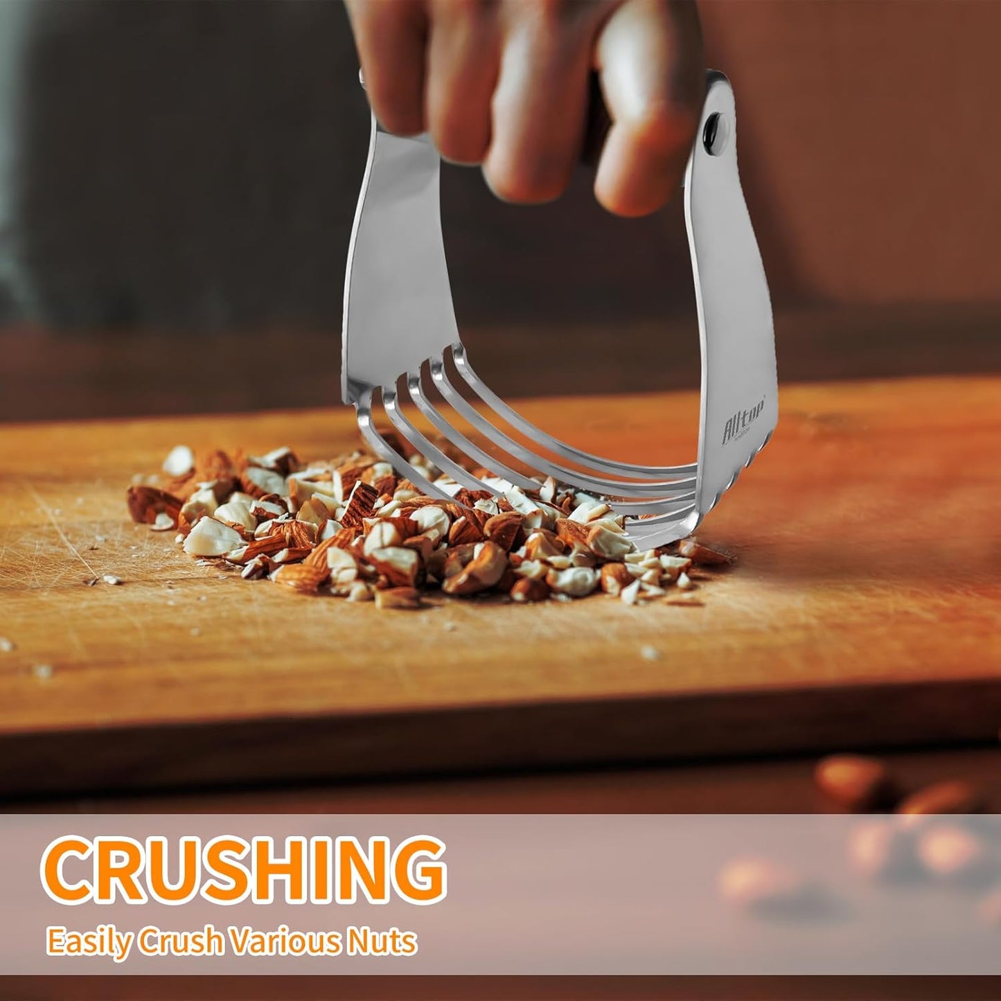 ALLTOP Stainless Steel Bench Scraper and Pastry Blender Cutter Set, Efficient Multipurpose Kitchen Baking Essential Tool with Comfortable Grip Handle-Perfect for Nut, Pie and Dough Processing - Black