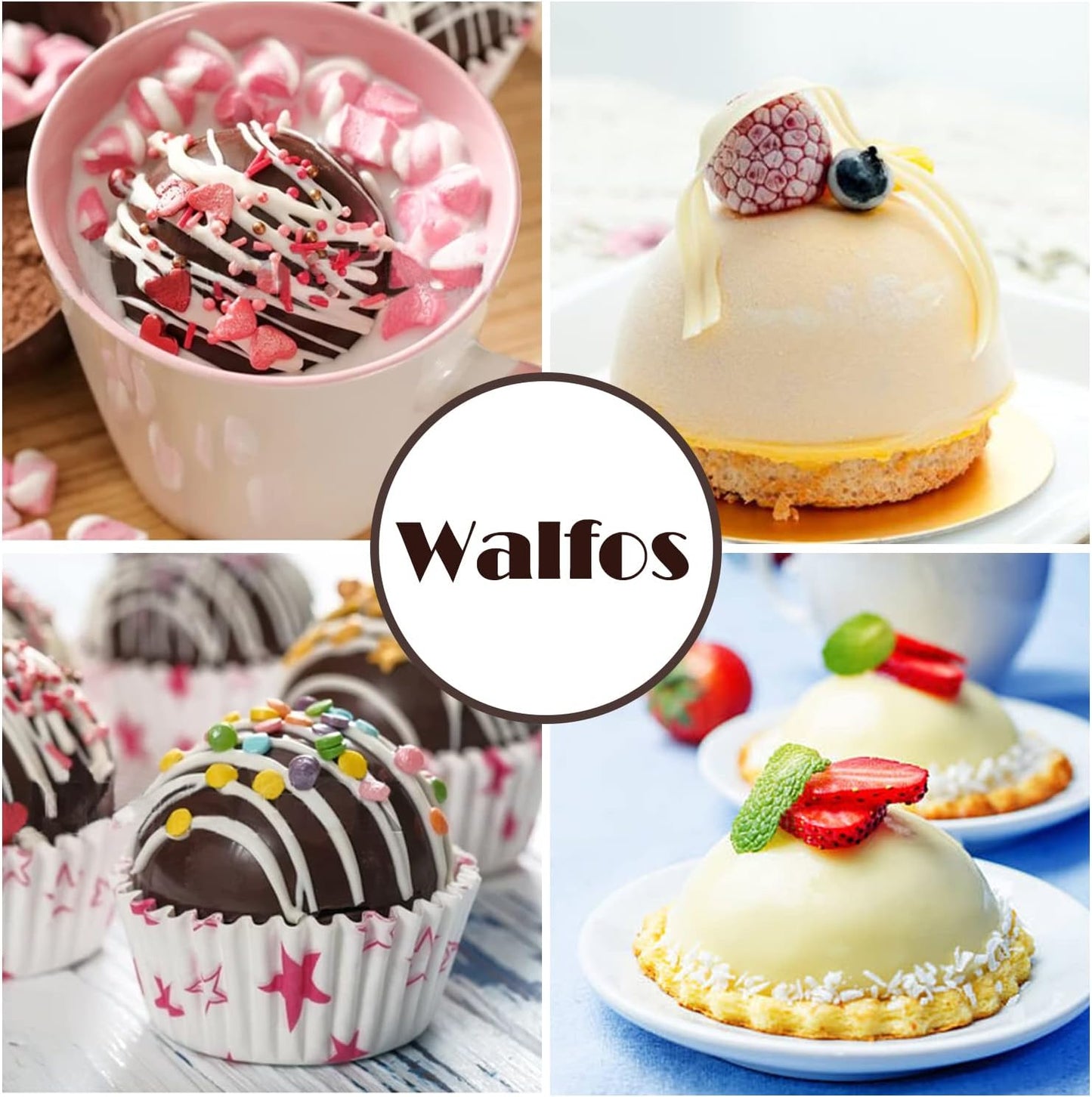 Extra Large 5-Cavity Semi Sphere Silicone Mold, 2 Packs Half Sphere Silicone Baking Molds for Making Chocolate, Cake, Jelly, Dome Mousse