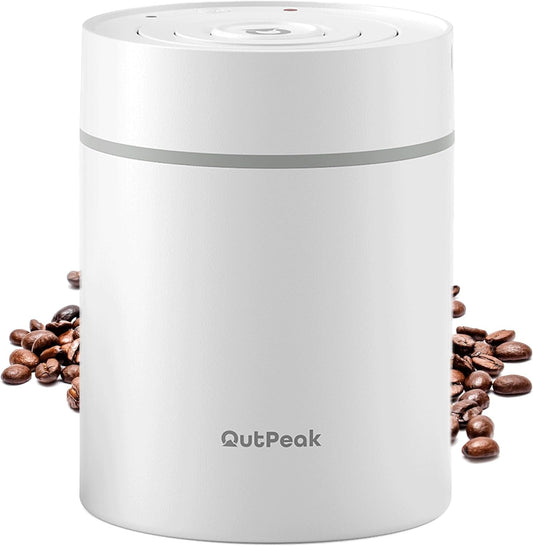OUTPEAK 2025 Kilo Auto Vacuum Coffee Canister, 1.8L for 21.2oz Coffee Beans, One-Button Operation, Stainless Steel Container with Scoop, Fresh 6-Month Storage Container (Barista Champion's Choice)