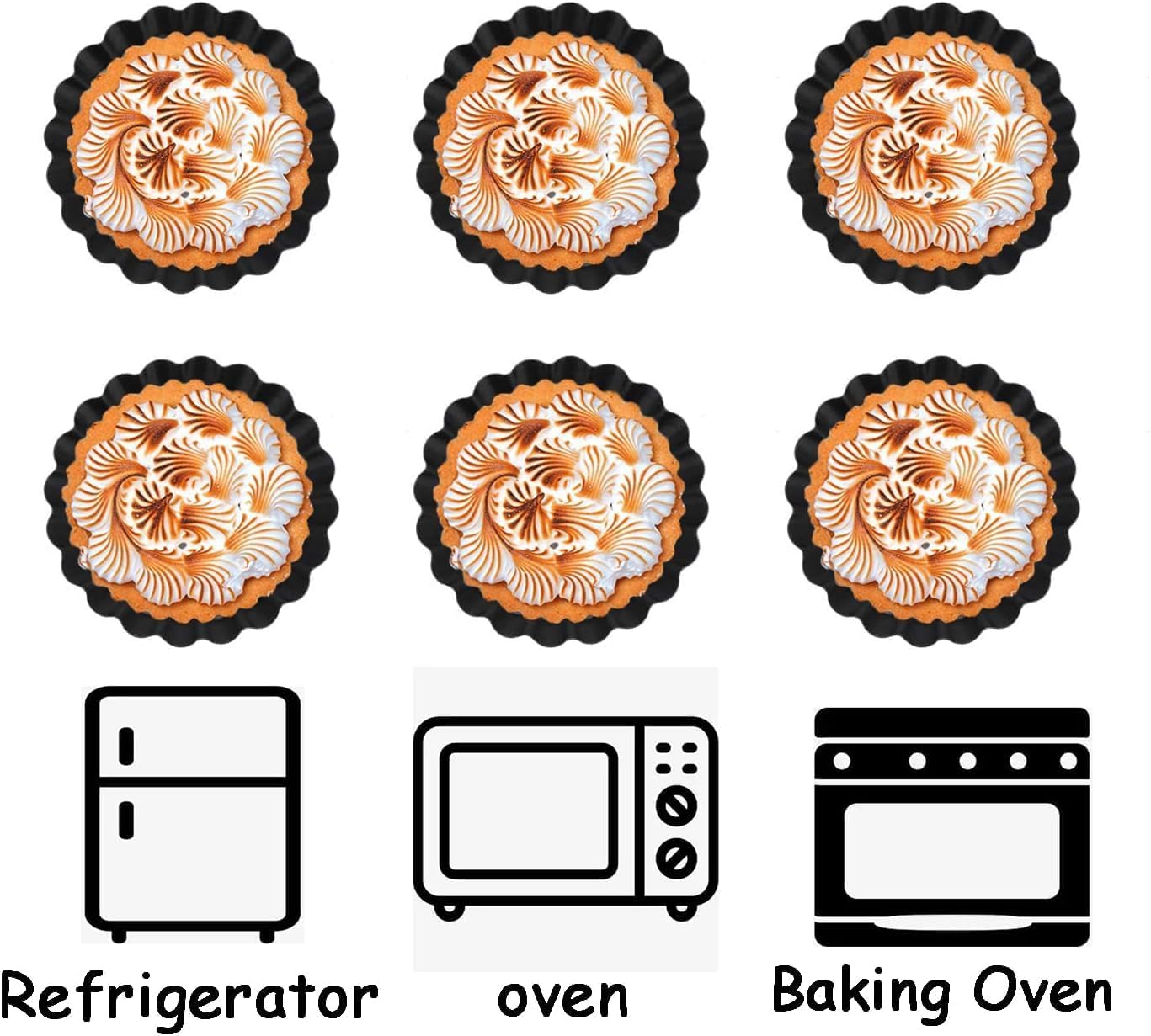 Tart Pans 4 Inch with Removable Bottom Fluted Pie Tart Pans, Round Non-Stick Pan Quiche Pan, for Baking Pizza Mousse Cakes, Christmas Dessert