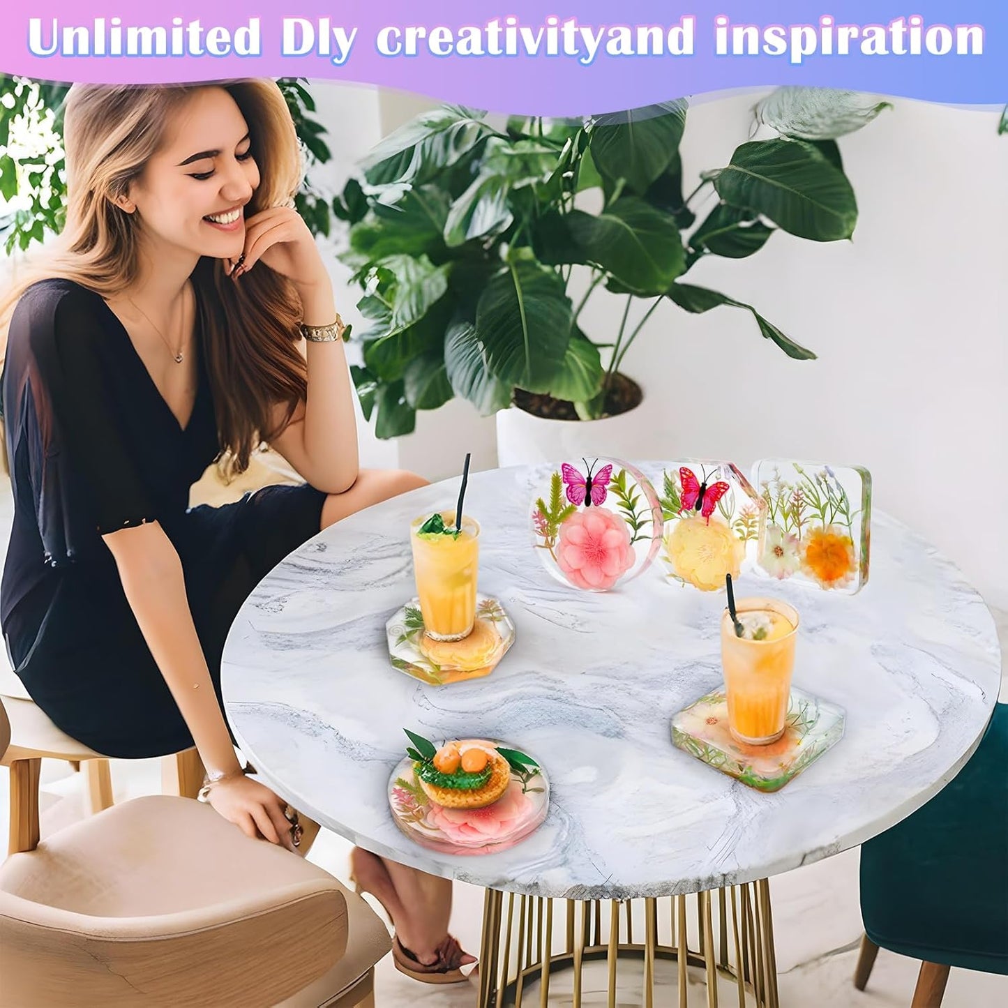 Deep Coaster Resin Molds Silicone Octagon Round Square Silicone Molds for Resin Epoxy Resin Casting Craft Mold for Flower Preservation DIY Art