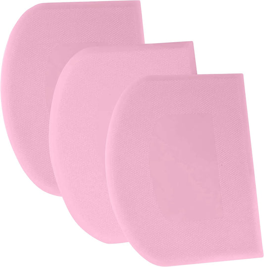 SURDOCA Dough Scraper Bench Scraper - 3P 4.7x3.7" Plastic Flexible Bowl Scraper, Sharp Edge & Angles Cake Scraper. Non-Slip Bakeware Decorating Tools Sculpting & Modeling Tools - Pure Pink