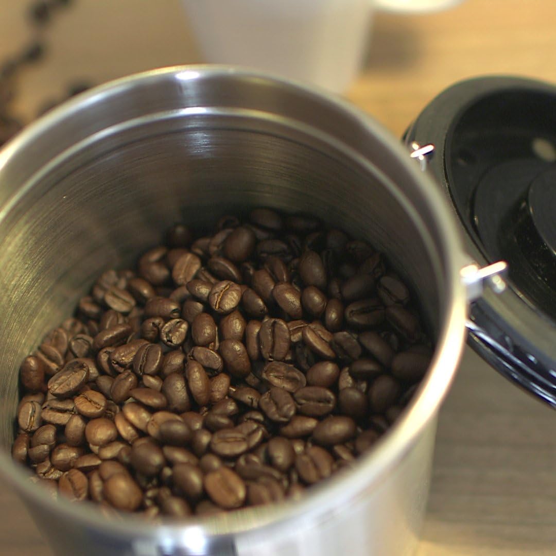 Coffee Gator Coffee Canister, 11oz Airtight Stainless Steel Kitchen Food Storage Container with Date-Tracker, CO2-Release Valve and Scoop for Beans, Grounds, Sugar, Cookies Jars, Tea, Cereal - Gray