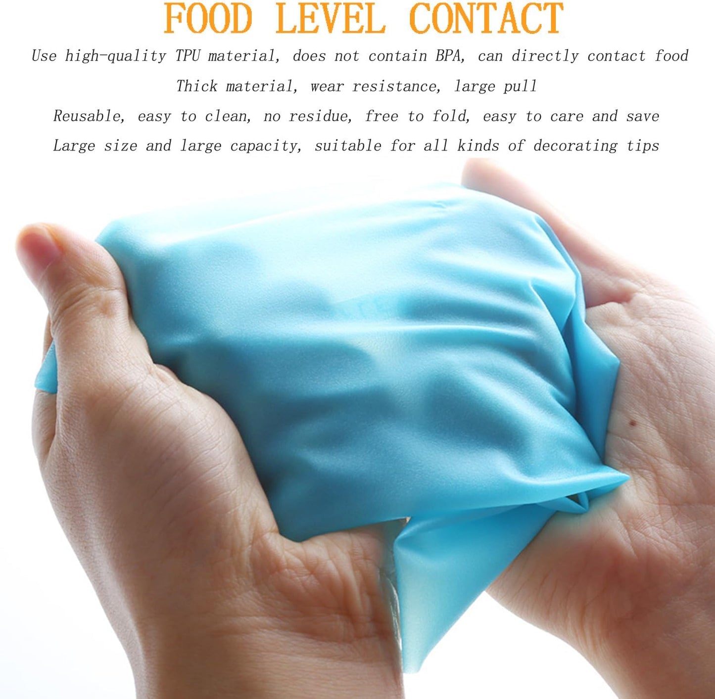 Reusable Piping Bags and Tips Set - Silicone Pastry Bags 3X (12’’+14’’+16’’) with Icing & Frosting Tips for Cake Decorating, Cupcakes, Cookies, Deviled Eggs, and Baking Accessories, Baking Tools Kit