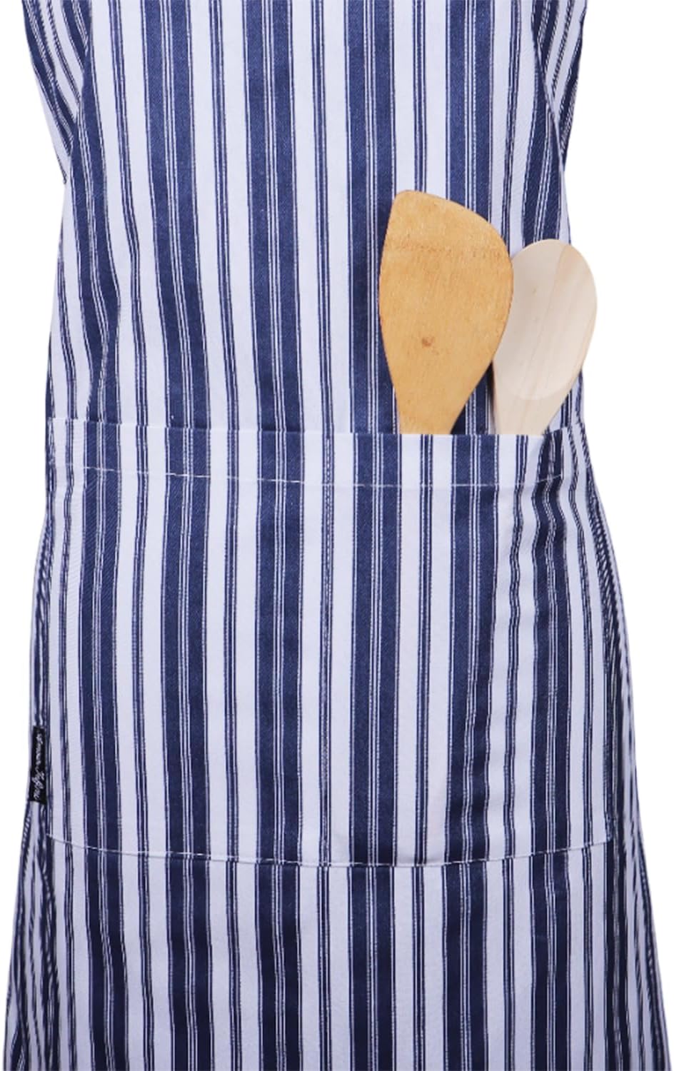 AMOUR INFINI Cotton Aprons for Women with Pockets Adjustable Strap and Waist Ties Reusable Printed Aprons for Baking, Cooking, Gardening (27.5 x 33 Inches - Blue)