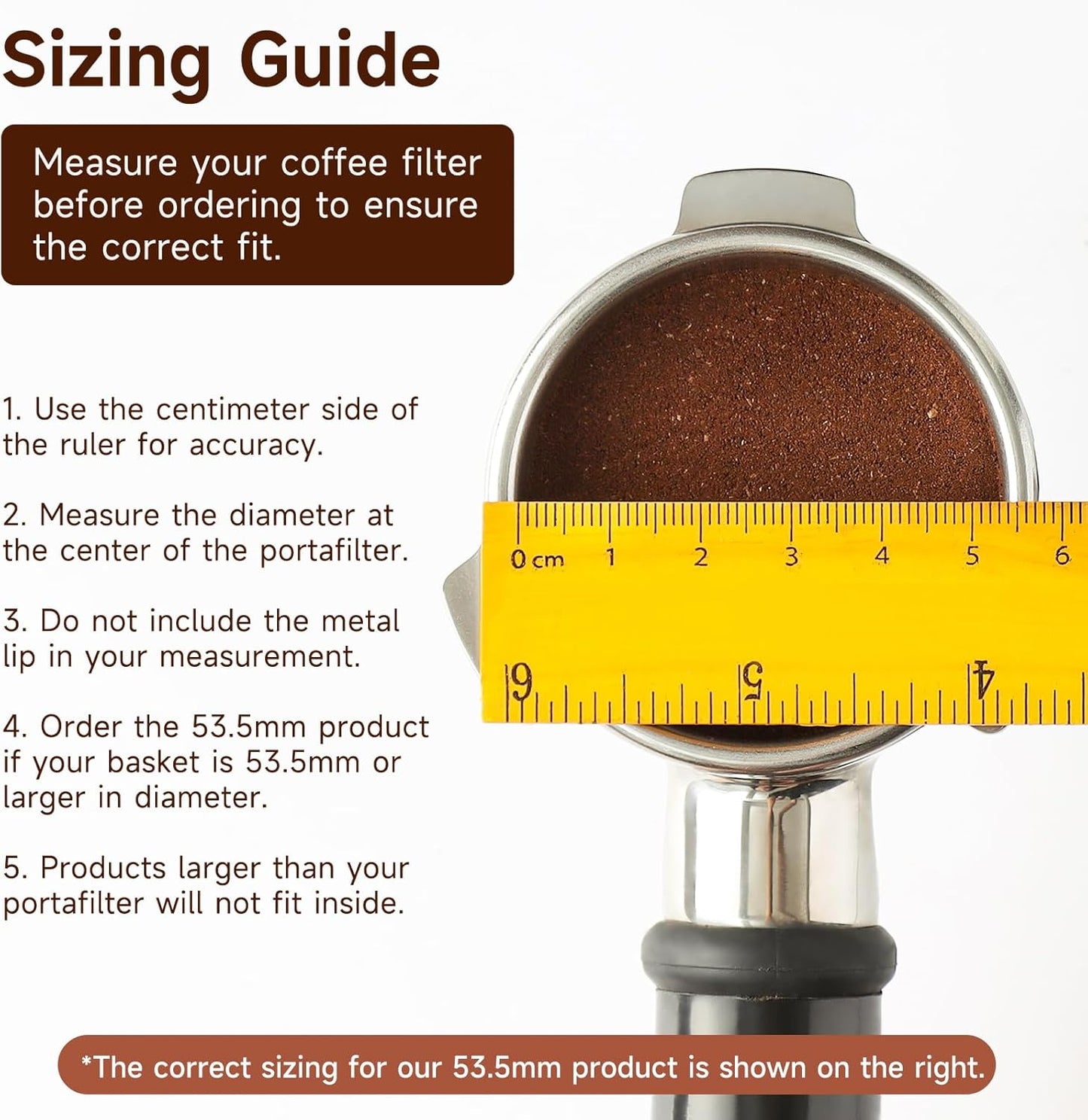 KitchenTour Espresso Accessories Kit 53.5mm, WDT Tool, Dosing Funnel and Puck Screen Set, 304 Stainless Steel Needle Coffee Distribution Stirrer, Portafilter Dosing Ring for Barista 53.5mm