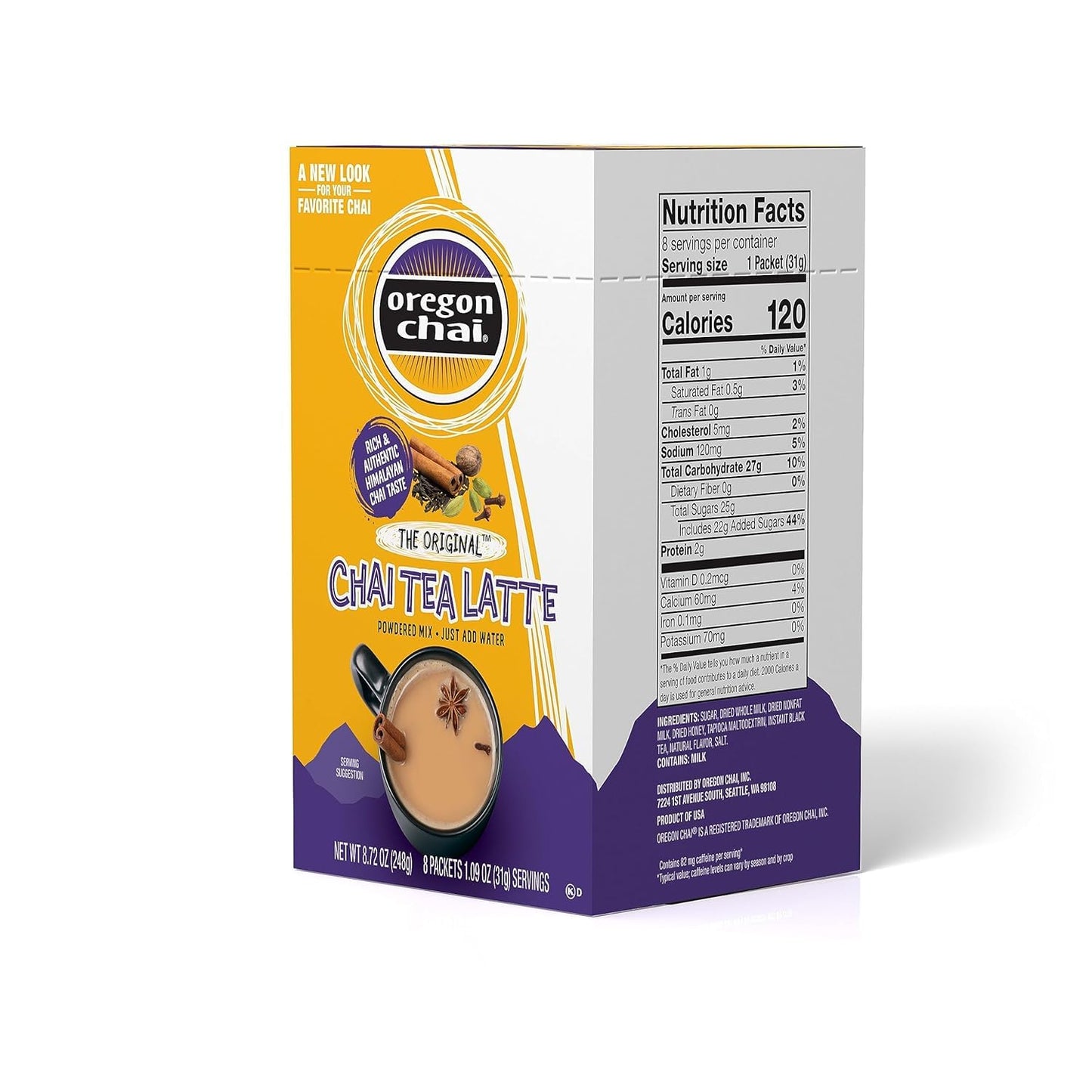 Oregon Chai Original Dry Chai Latte Mix, 8 Count (Pack of 6)