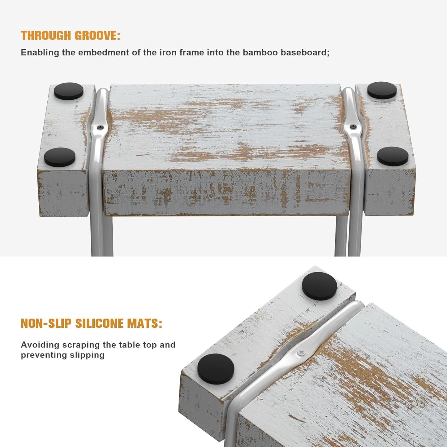 Napkin Holder for Table, Wood Iron Standing Napkin Dispenser for Dining Table Farmhouse Cocktail Picnic Rustic Wood Holders All Kitchen Dining Room Decor White & Farmhouse White