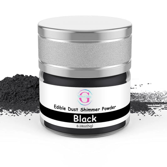 Glitter & Glitz Edible Glitter for Drinks - Premium Drink Glitter Edible Dust for Cocktails, Baking, Brew - Luster Dust and Cocktail Glitter - Edible Glitter for Drinks Decoration (Black, 5Grams)
