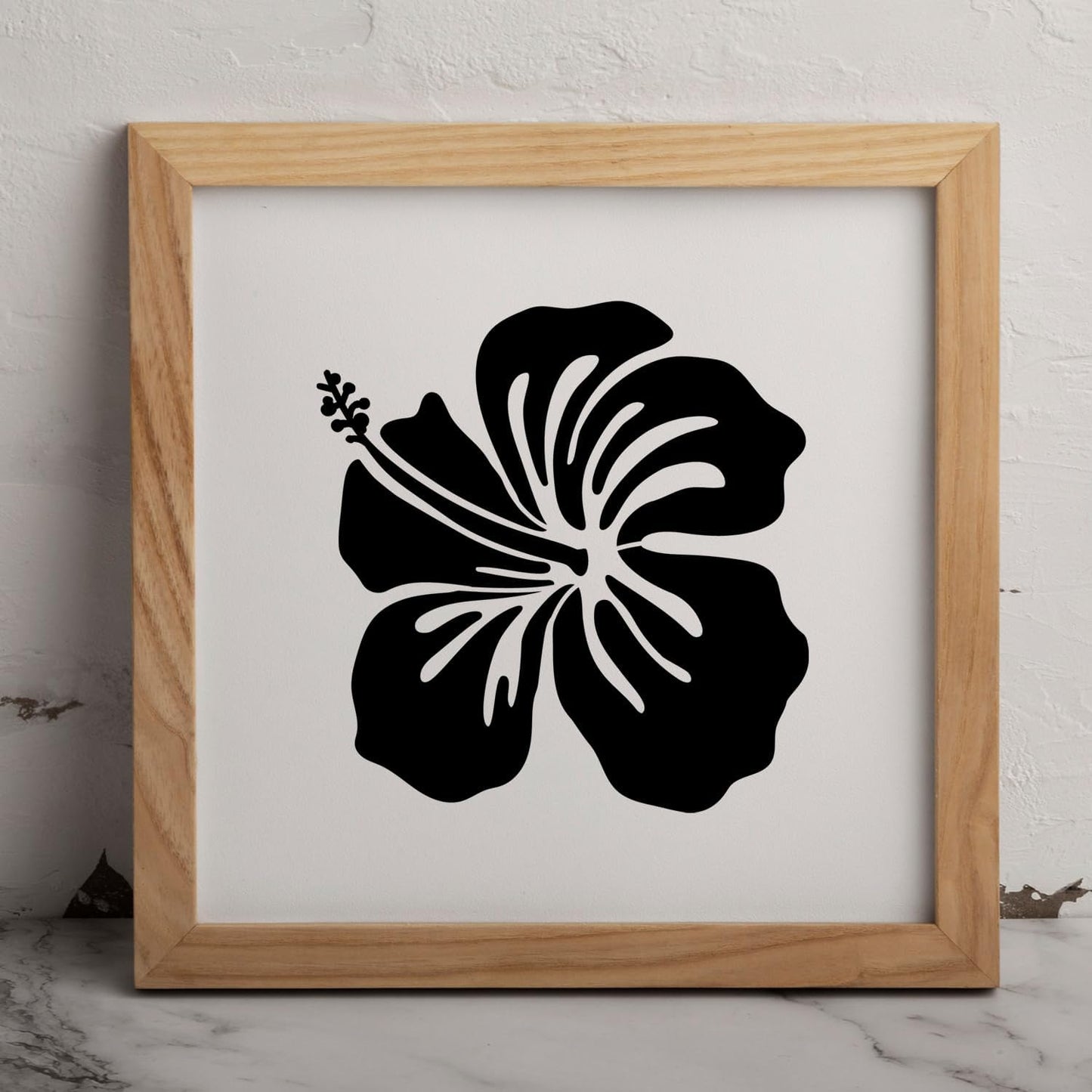 MAGJUCHE Hibiscus Stencil 6 Inches, Reusable Spring Flower Stencil for Painting DIY Crafts Decor