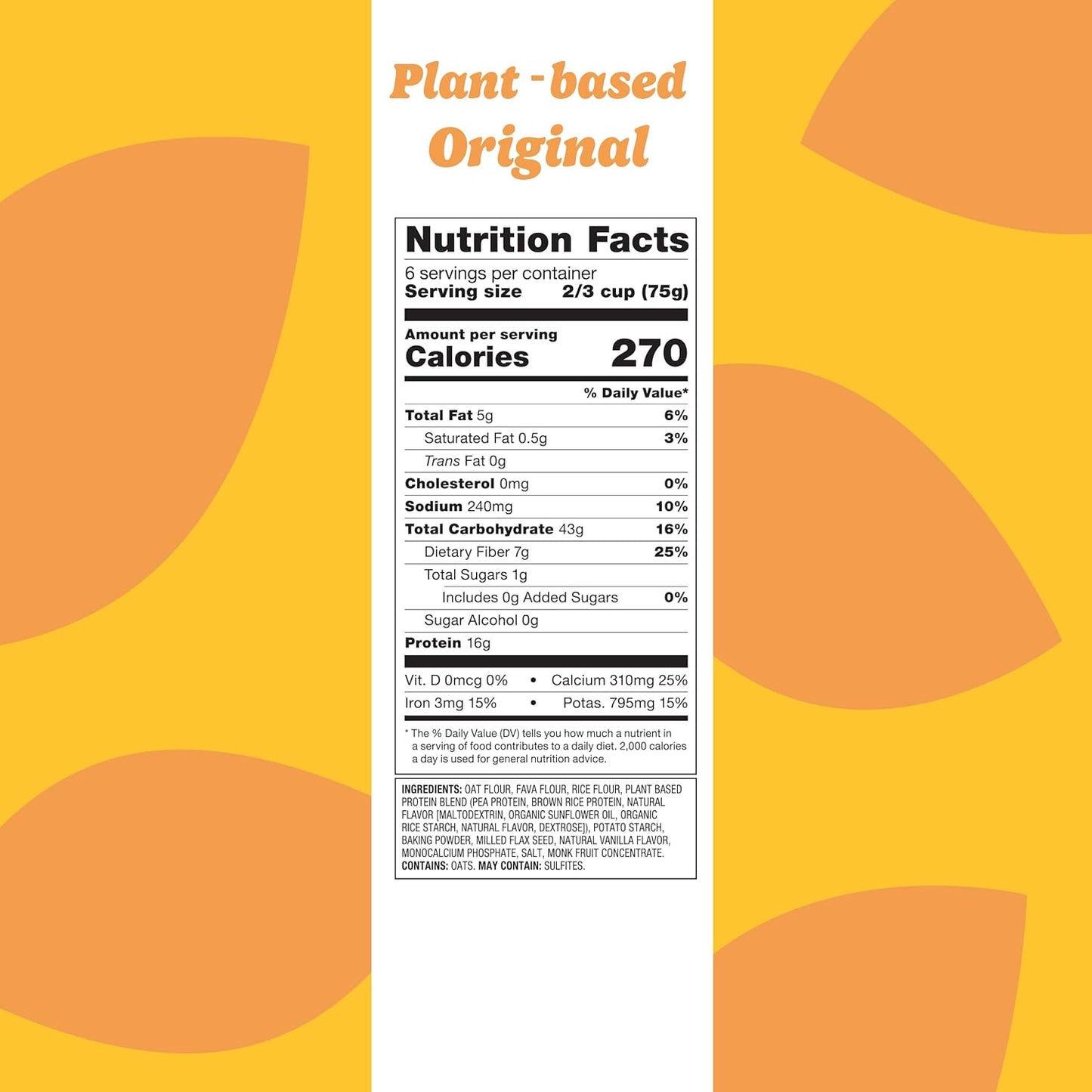 Flourish Plant-Based Protein Pancake & Waffle Mix, Gluten-Free, Dairy-Free, Nut-Free, Soy-Free, Vegan, Non-GMO, All-Natural Superfood, High Protein & Fiber, Just Add Water - Original, 430 g (2 Pack)