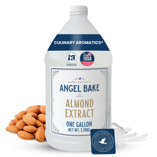 Pure Almond Extract, 1 Gallon - Natural Essence for Beverage Formulations, Bulk Manufacturing, Professional Food Developers - Kosher Certified, Vegan, Gluten-Free, Keto Friendly