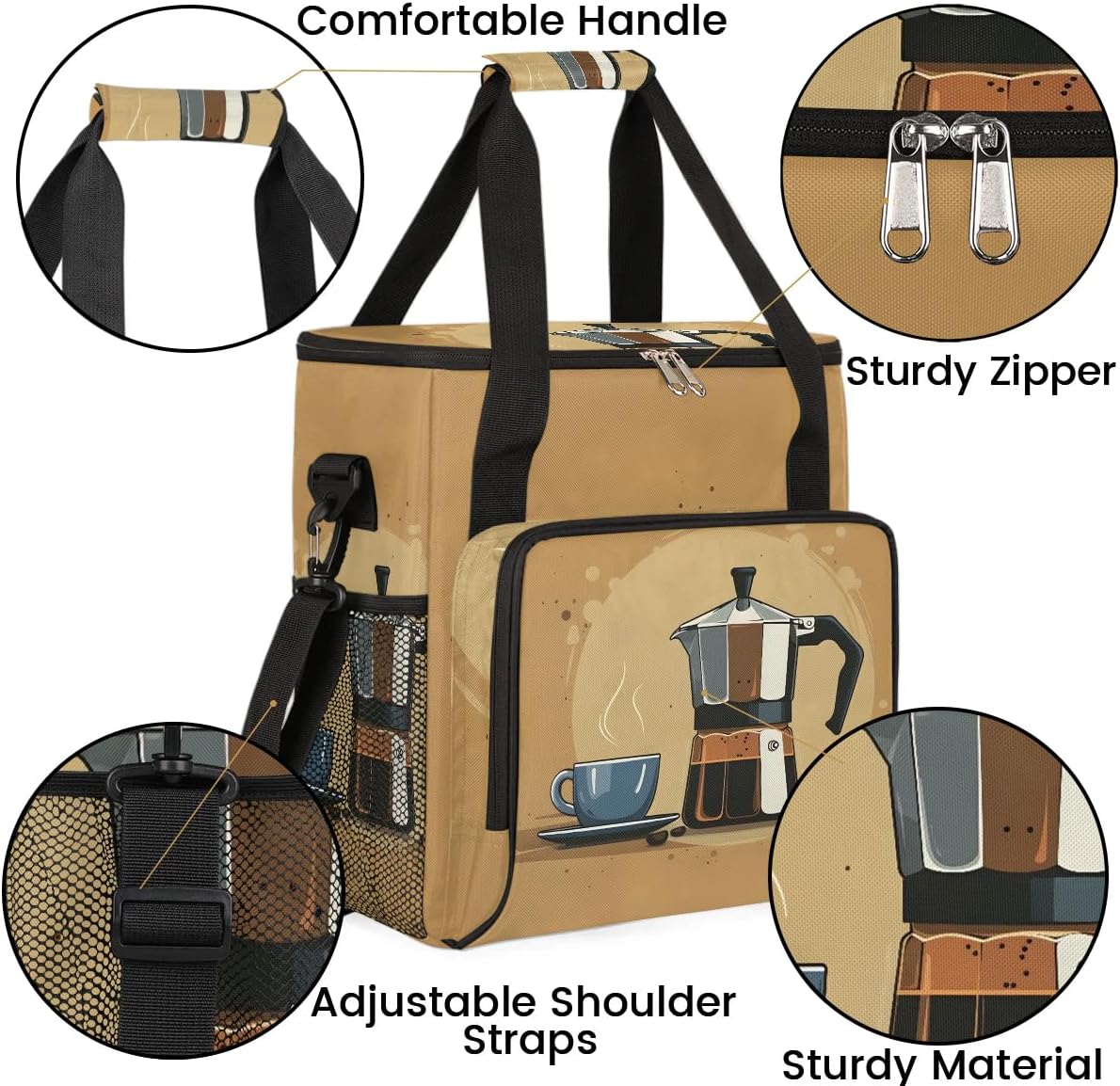Travel Coffee Maker Carrying Bag Compatible with Keurig K-Mini or K-Mini Plus, Single Serve Coffee Maker Portable Storage Bag with Shoulder Strap(Bag Only)