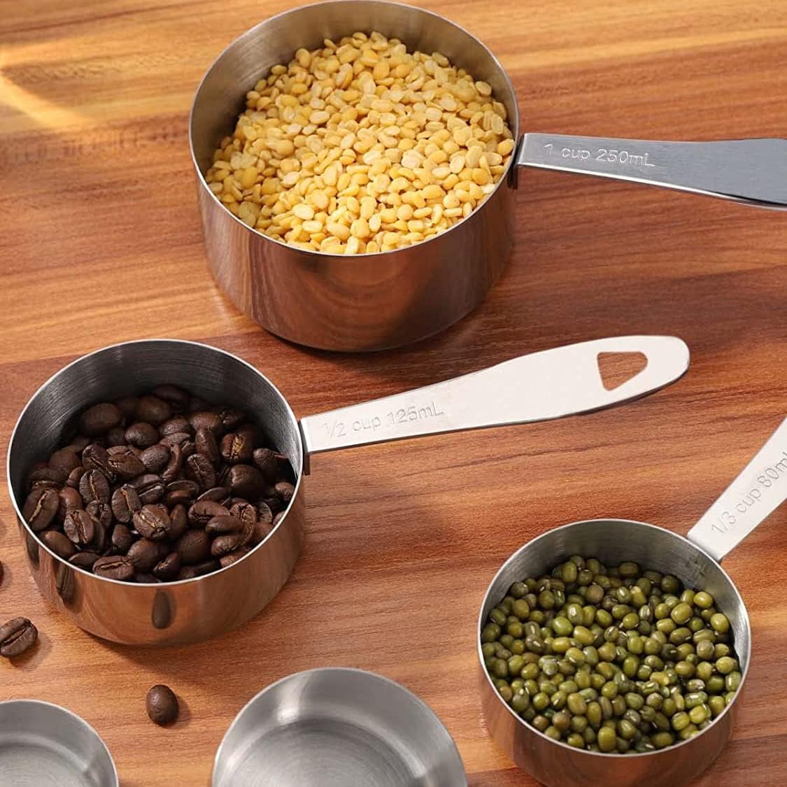 Joyhill Measuring Cups and Spoons Set of 10 Piece, Stainless Steel Measuring Cups Stackable, Nesting Metal Measuring Cup for Dry & Liquid Ingredients, Cooking & Baking