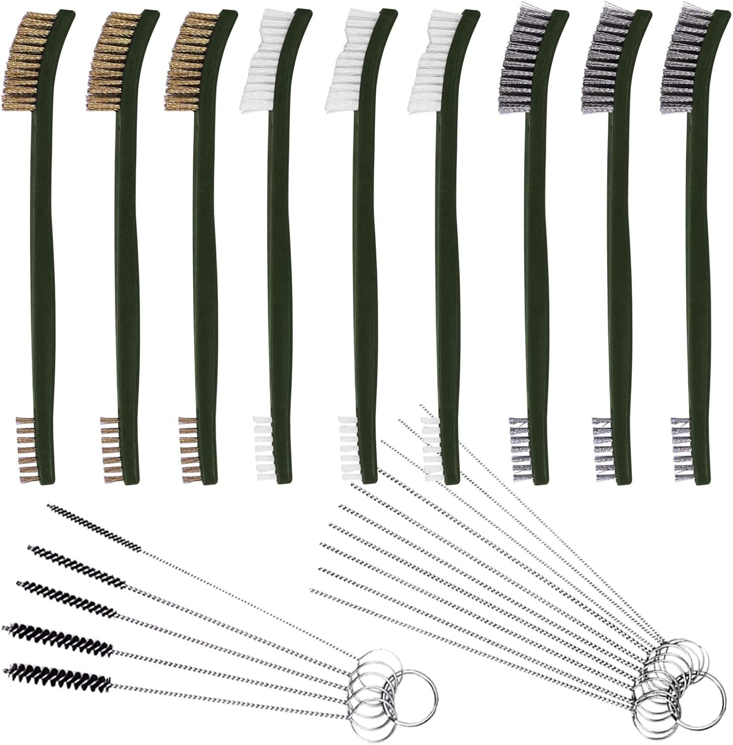 9pcs Wire Brush with Carburetor Cleaning Kit for Car,3pcs Brass Brush,3pcs Steel Brushes,3pcs Nylon Brushes