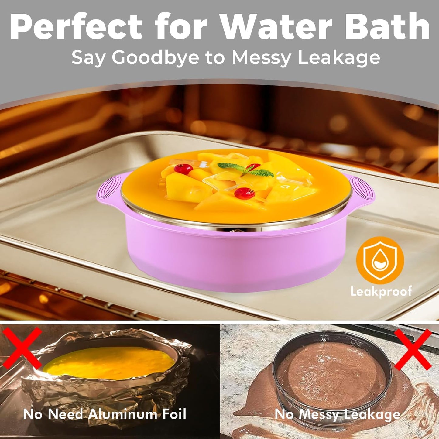 Stainless Steel Springform Pan 9 Inch Nonstick, Leakproof Cheesecake Pan with Pan Protector, Spring Form Pan for Cheesecake, 9 Inch Springform Cake Pan, Cheese Cake Pans for Baking & 50Pcs Parchment