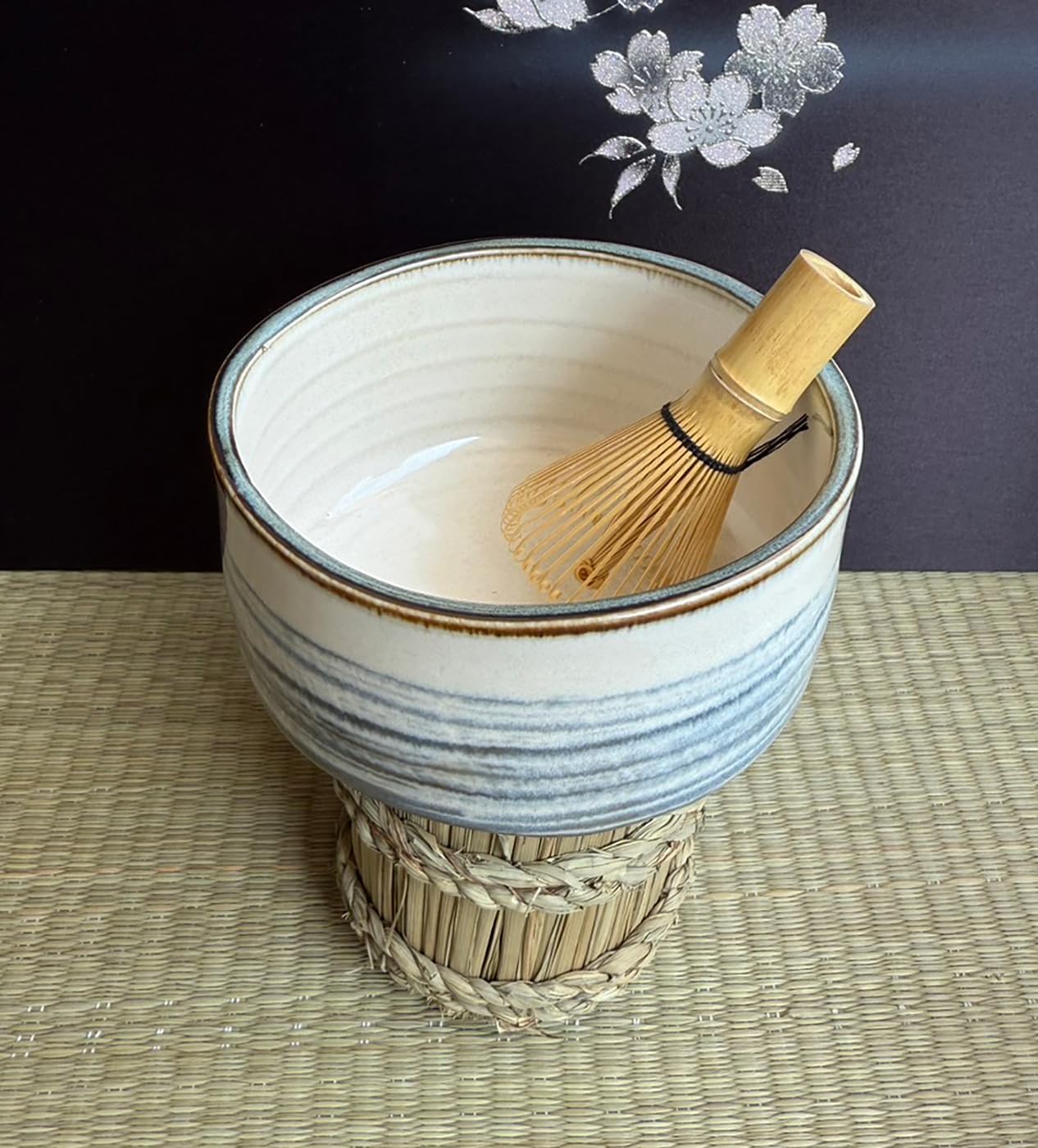 Japanese Traditional Handcrafted Mino Matcha Chawan Tea Bowl Cup Ceremony Tableware Pottery (Harugasumi)