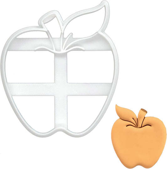 BAKERLOGY Apple Cookie Cutter - Detailed Biscuit Cutter Design for Baking and Crafts, ideal on fondant, dough, clay